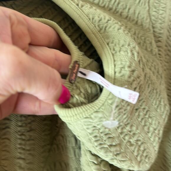 Free People NEW Medium/Large Midi Sweater Dress Gabby Seamless Green - Picture 5 of 5